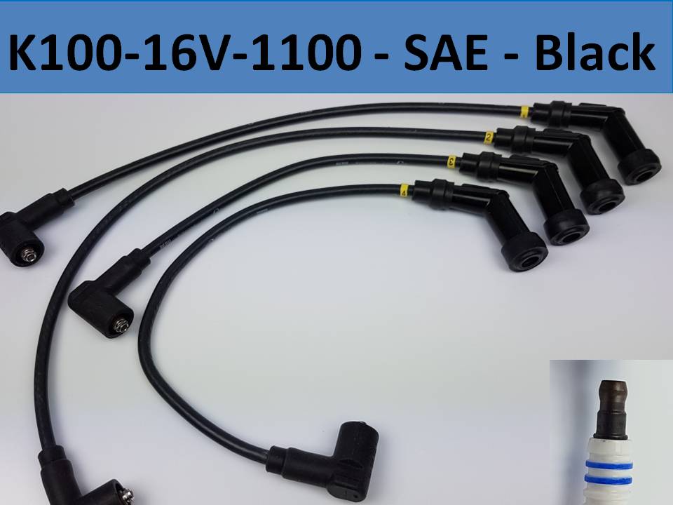 K100-4V K1100 NGK ignition wires - SAE Connector - black